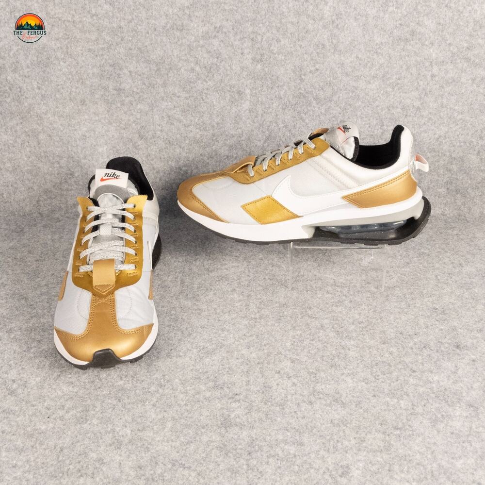 Nike Air Max Pre-Day Sneaker White Gold Athletic Platinum Gorpcore Women's 9